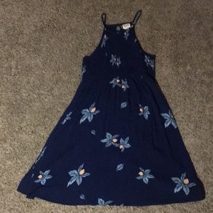 Navy blue, yellow flowered Mossimo dress